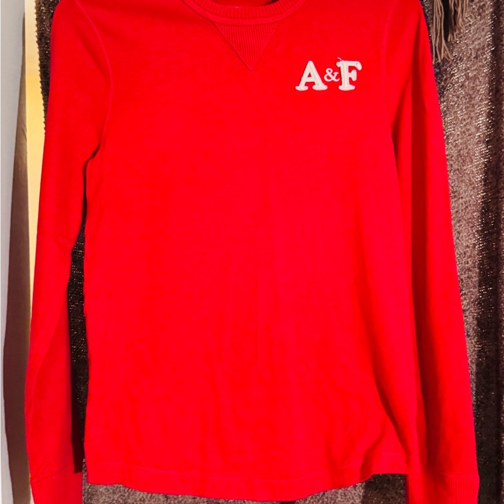 Abercrombie & Fitch Red Long Sleeve Shirt